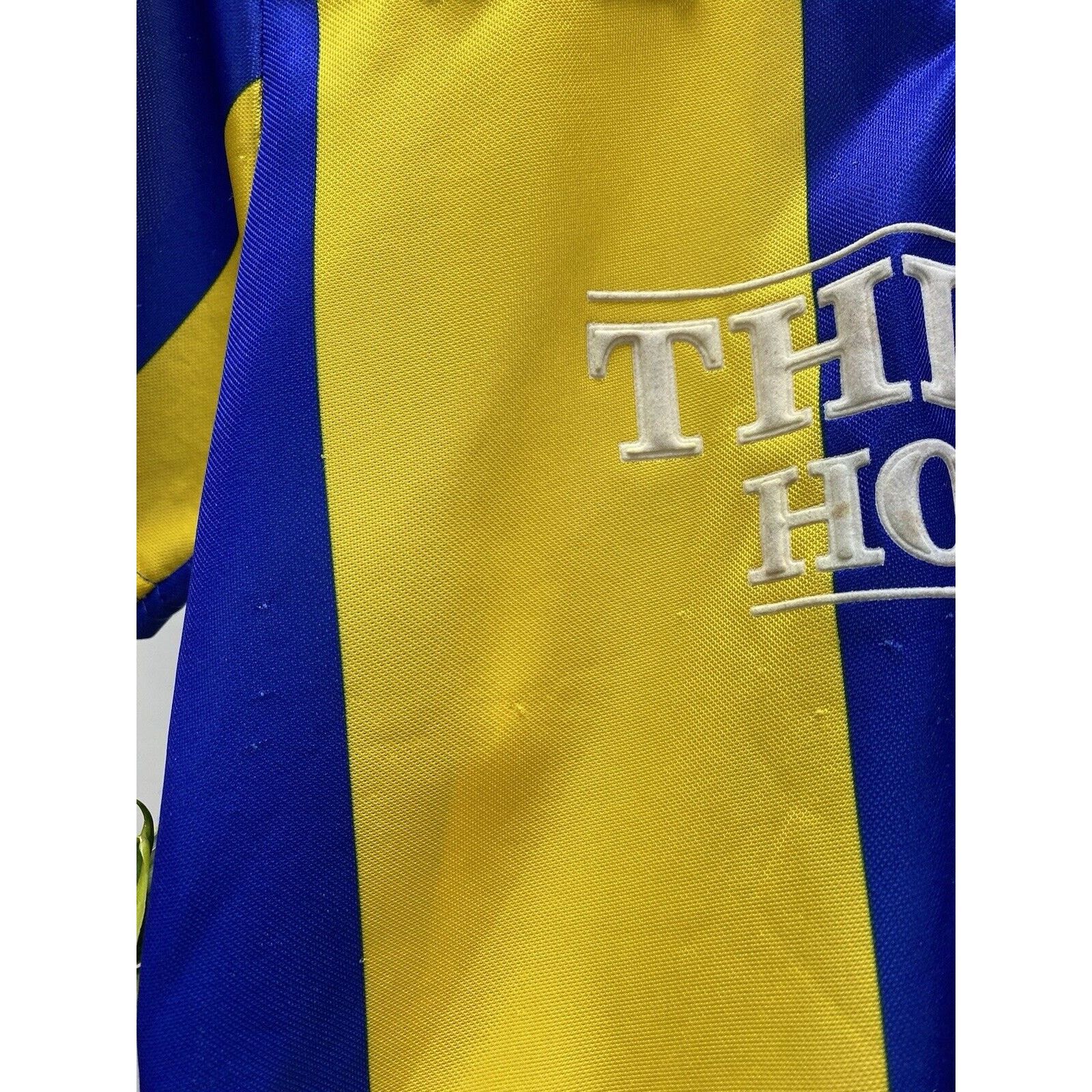 Asics Vintage Leeds United 1993 1995 Away Soccer Jersey Kids Boys Size US XXS / EU 40 - 6 Thumbnail