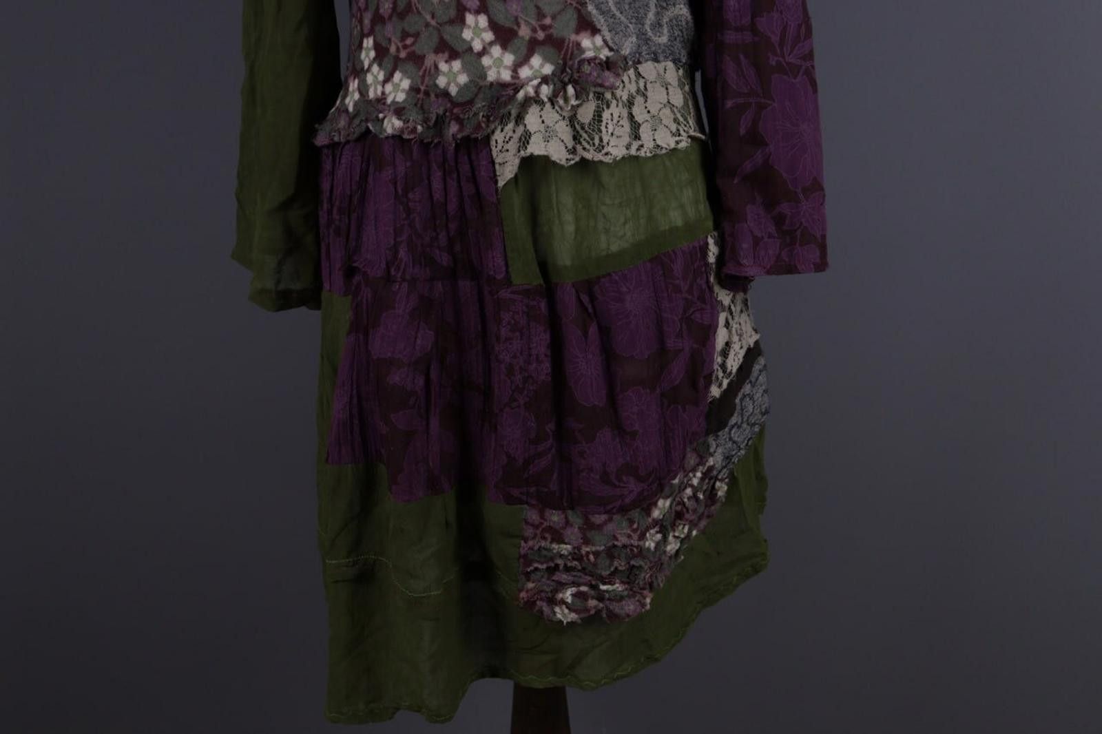 Designer Elisa Cavaletti Multicolor Boho Kaftan Layered Midi Dress Size M / US 6-8 / IT 42-44 - 4 Thumbnail