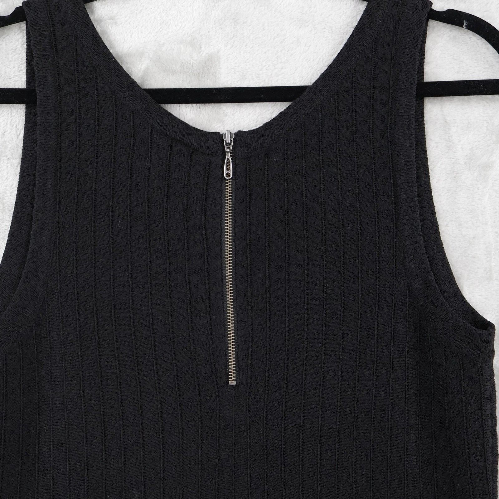 NIC+ZOE NIC+ZOE Black Ribbed Knit Fit Flare Midi Dress Womens L Size L / US 10 / IT 46 - 11 Thumbnail