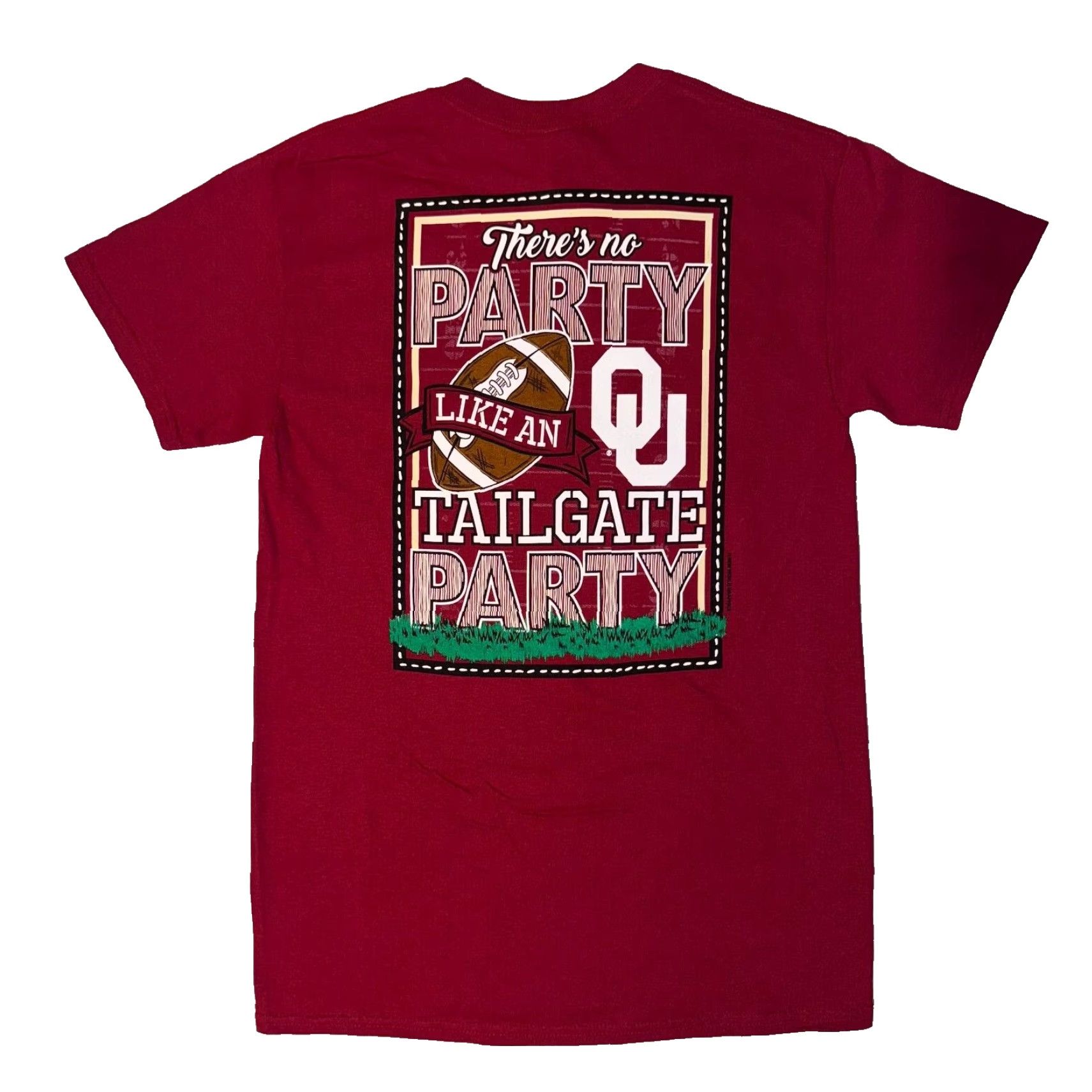 Gildan OU Tailgate Party Red T-Shirt - Small | Gildan | Unisex Adults | Logo Graphic Print | Cotton Jersey | Short Sleeve Crew Neck | Regular Fit | Red Size US S / EU 44-46 / 1 - 2 Thumbnail