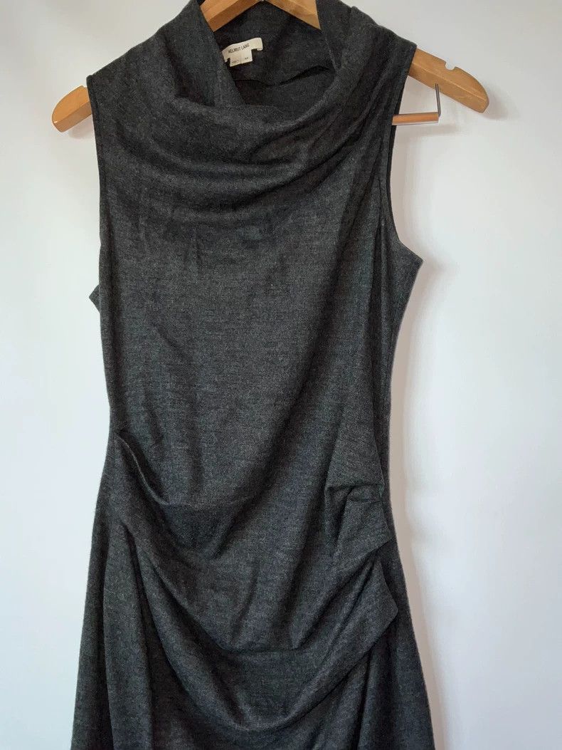 Helmut Lang HELMUT LANG Dark gray pleated full length dress Size M / US 6-8 / IT 42-44 - 3 Thumbnail