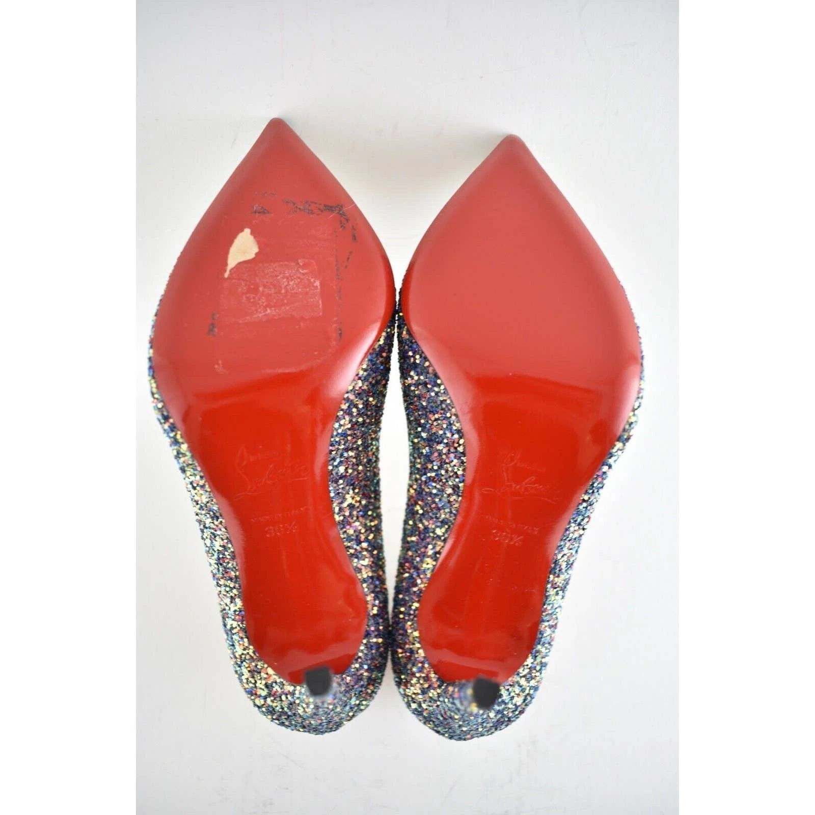 Christian Louboutin Pigalle Follies 100 Glitter Milkyway Blue Red Heel Pump 36.5 Size US 6.5 / IT 36.5 - 12 Thumbnail