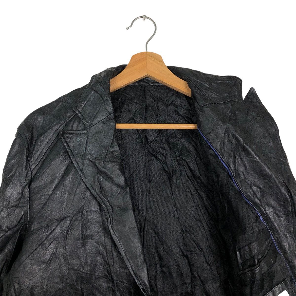 Issey Miyake 🔥Rare Licorice Genuine Leather Jacket Issey Miyake Size US L / EU 52-54 / 3 - 10 Thumbnail