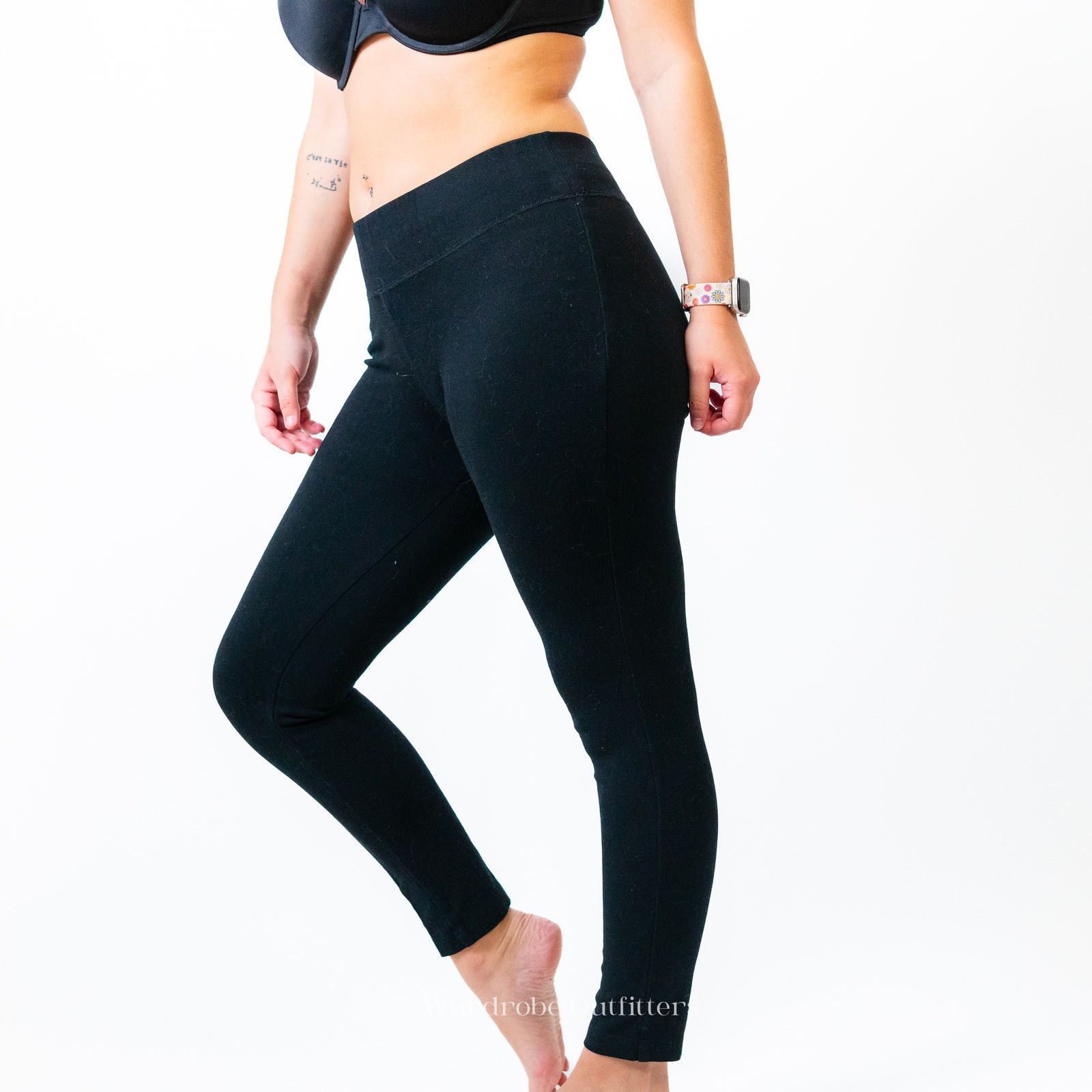 Designer Black Full Length Leggings Size 30" / US 8 / IT 44 - 5 Thumbnail