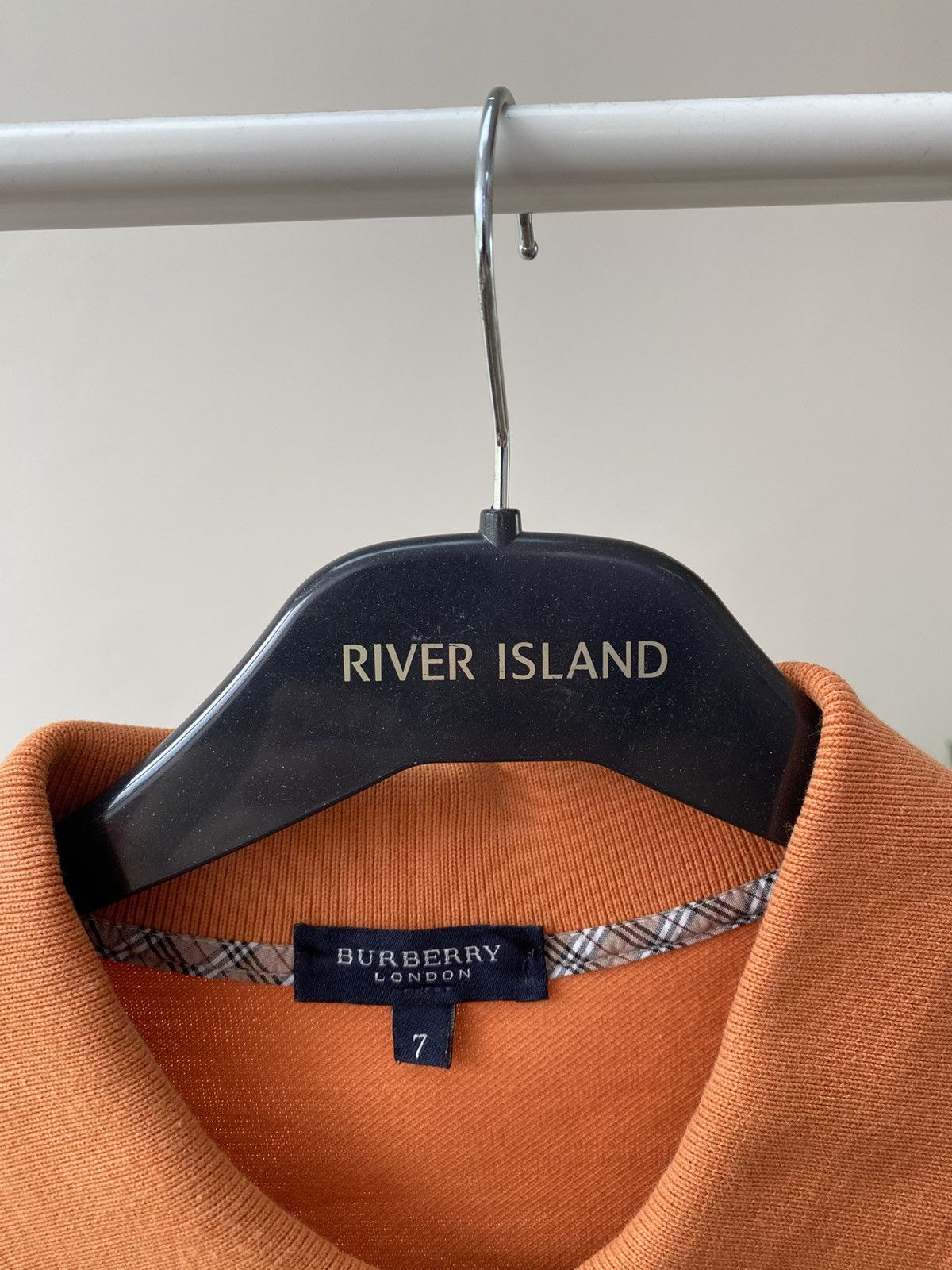 Burberry × Vintage Vintage Burberry Orange Denim polo t-shirt Size US L / EU 52-54 / 3 - 8 Thumbnail