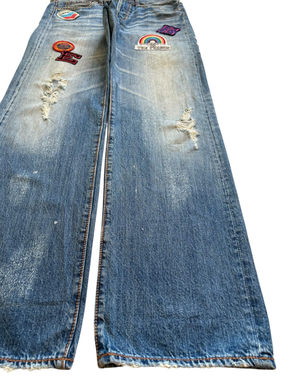 Japanese Brand Vintage Japanese Brand Patches Faded Wash Baggy Jeans Size US 32 / EU 48 - 7 Thumbnail