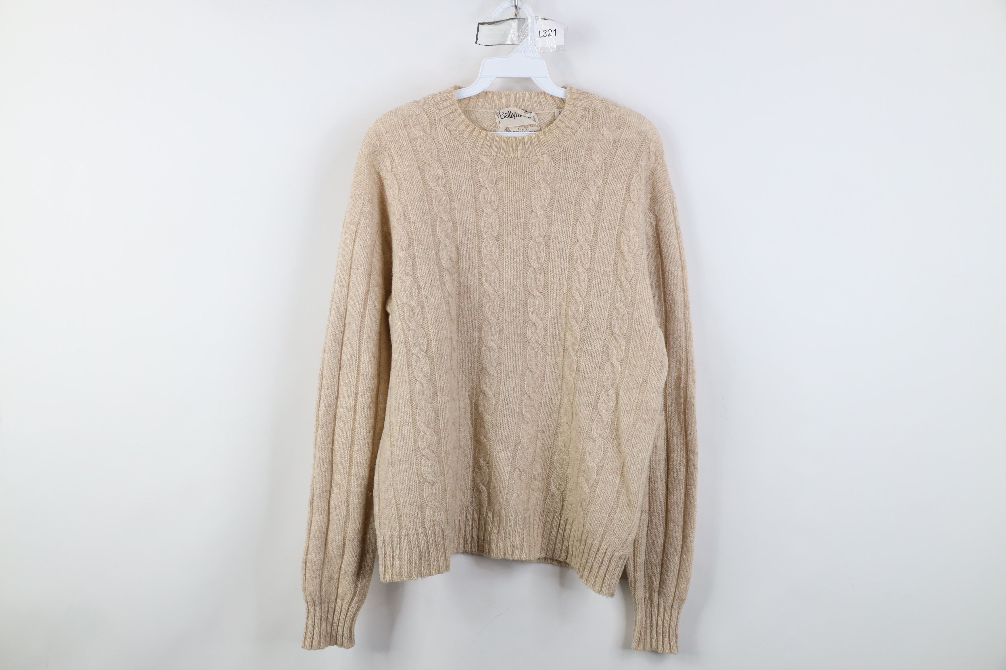 Vintage Vintage 70s Streetwear Shetland Wool Cable Knit Sweater Size L / US 10 / IT 46 - 1 Thumbnail