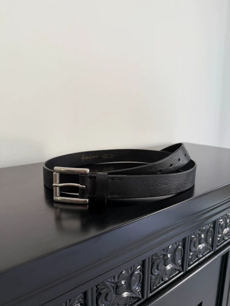 Yohji Yamamoto Yohji Yamamoto Yohji Yamamoto Black Leather Belt Size ONE SIZE - 1 Thumbnail