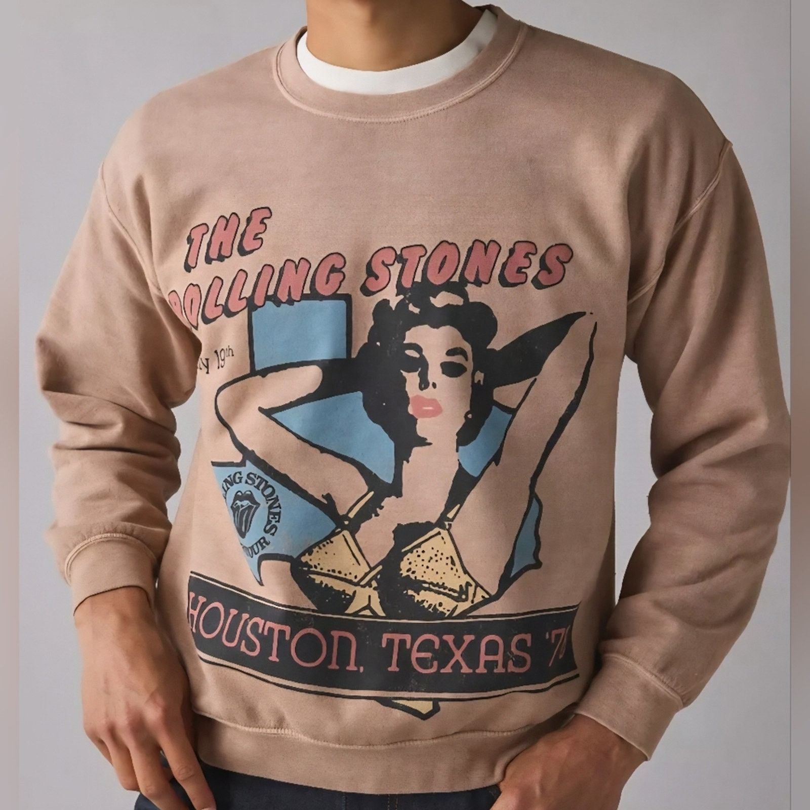 Urban Outfitters Rolling Stones Houston 1978 Graphic Crew Neck Sweatshirt, M Size US M / EU 48-50 / 2 - 1 Thumbnail