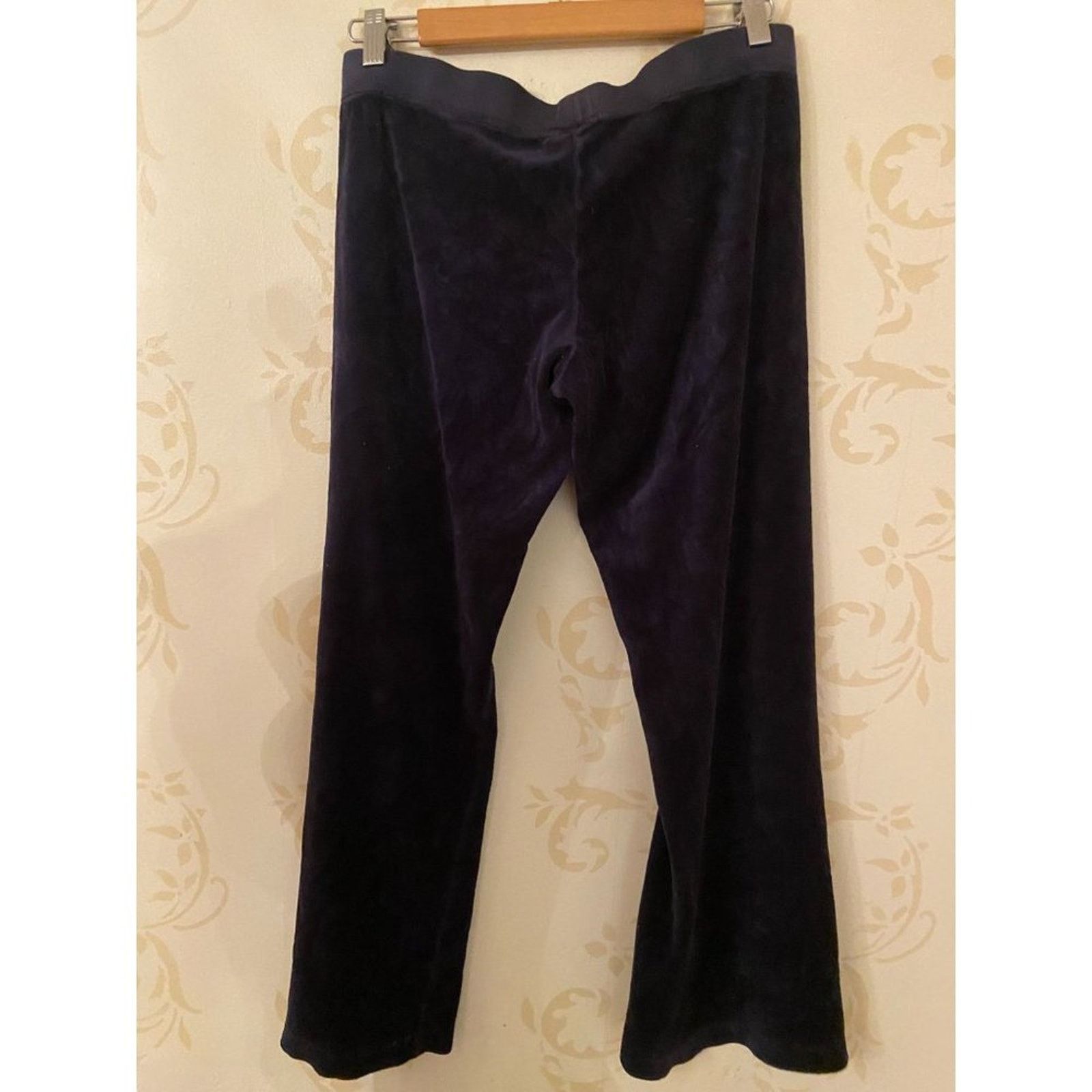 Juicy Couture Ladies Large Juicy Couture Navy Blue Velour Pants Size 30" / US 8 / IT 44 - 3 Thumbnail