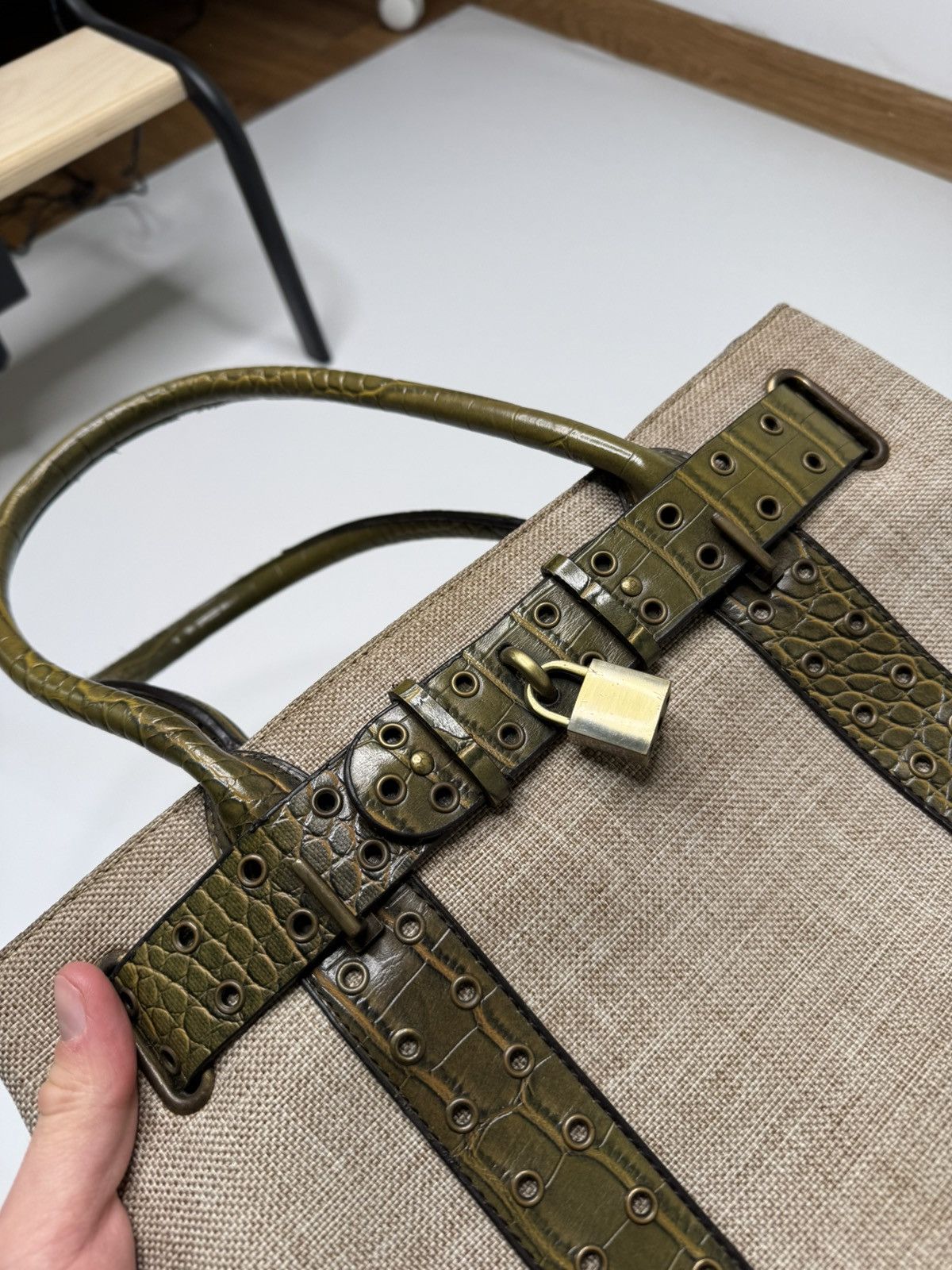 Vintage Vintage beige canvas bag avant garde if6was9 lgb swag 00s Size ONE SIZE - 8 Thumbnail