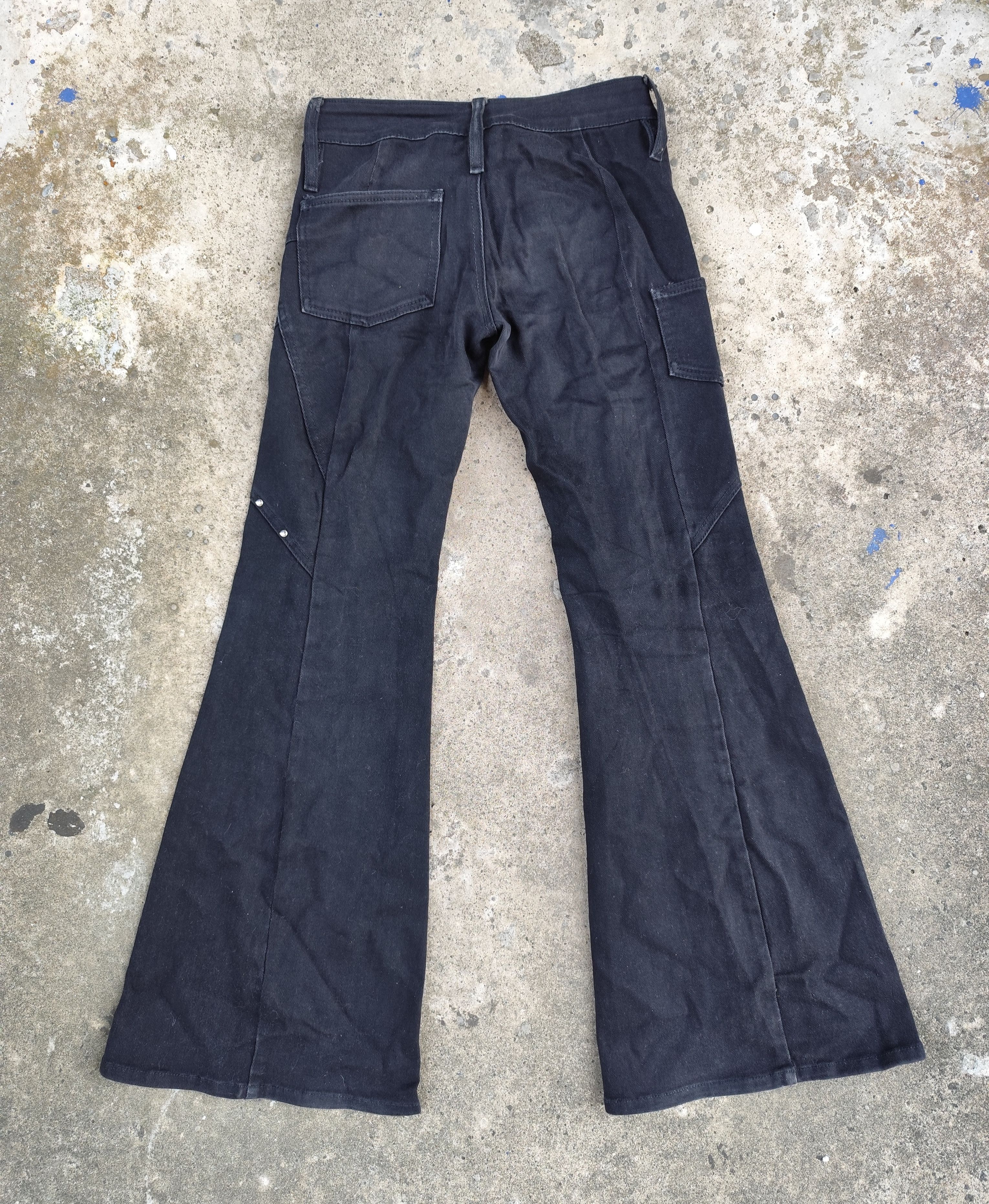 If Six Was Nine × Japanese Brand × Tornado Mart WINK WINK Studded Bootcut Bell Baggy Jeans Size 29" - 2 Thumbnail