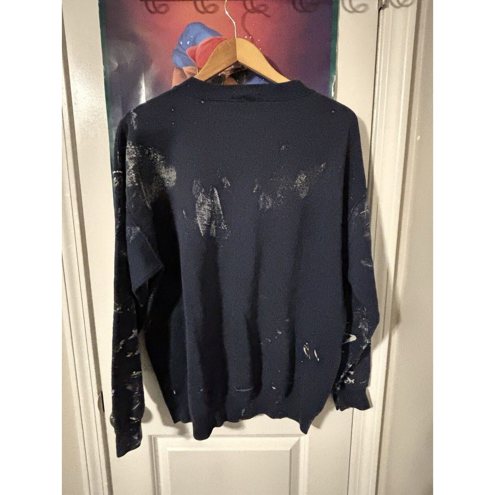 Other Vintage thrashed blue paint custom Crewneck navy blue Size US L / EU 52-54 / 3 - 5 Thumbnail