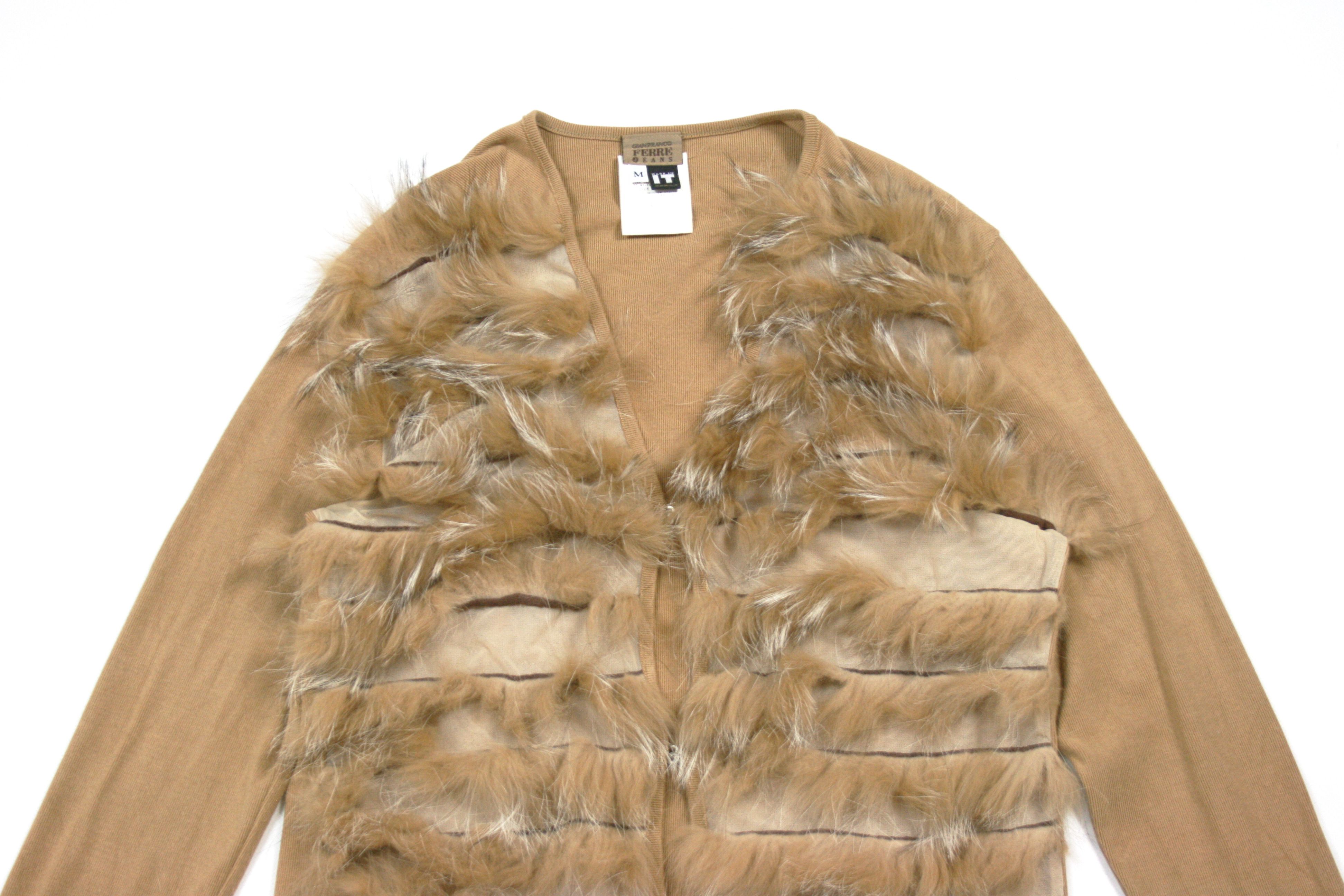 Ferre 90S GF Ferre Faux Fur Cardigan Y2K Vintage Size M / US 6-8 / IT 42-44 - 3 Thumbnail