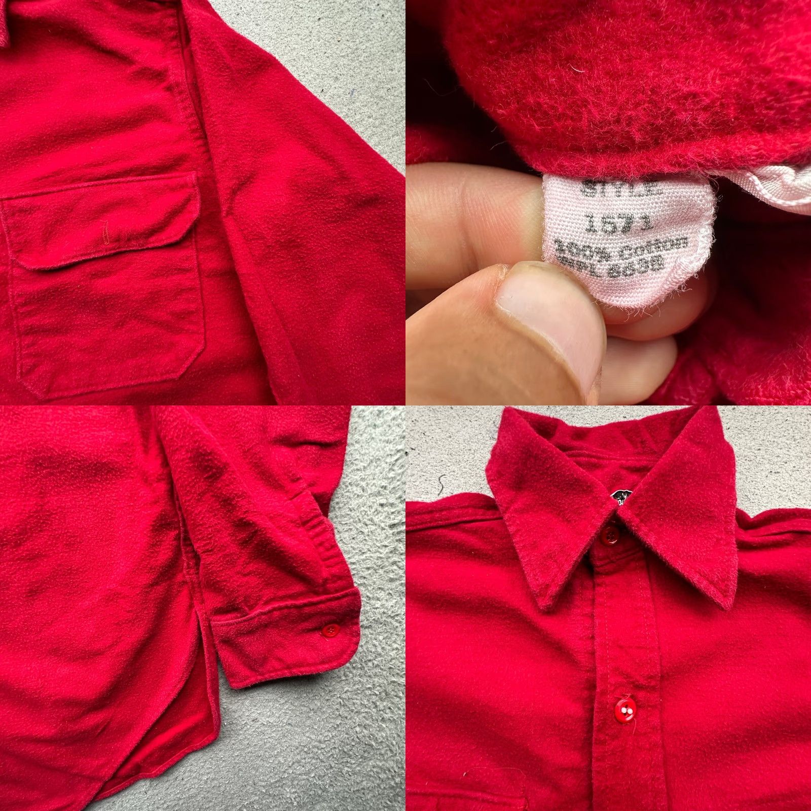 Vintage VINTAGE Woolrich Chamois Flannel Button Up Shirt Mens M 15 Long Sleeve Red Size US M / EU 48-50 / 2 - 8 Thumbnail