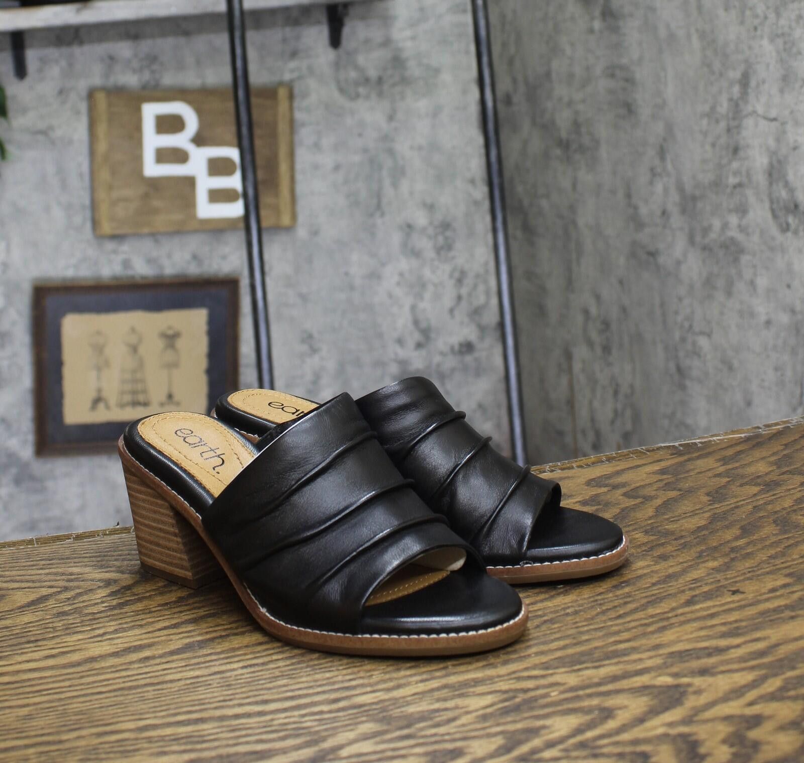 Earth Ragz Nwt Earth Toe Block Heel Dress Sandals Etadara Black 6.5m Size US 6.5 / IT 36.5 - 1 Thumbnail