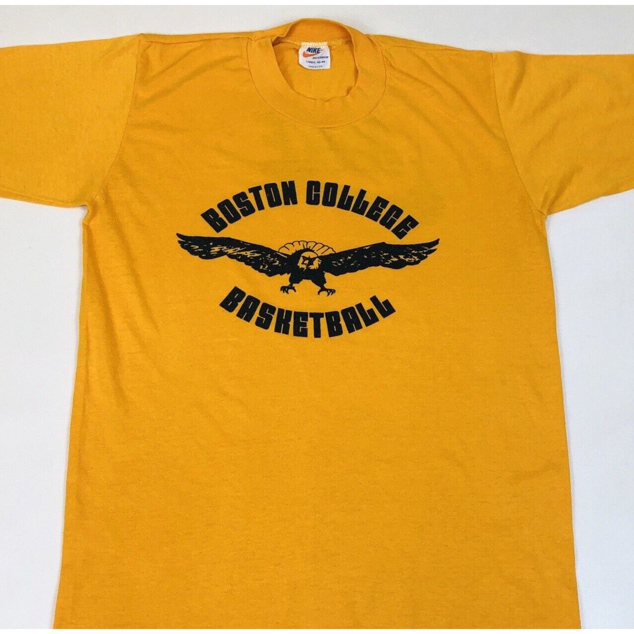 Nike × Vintage Vintage Nike 70s Orange Tag Boston College Basketball Shirt Size US L / EU 52-54 / 3 - 3 Thumbnail