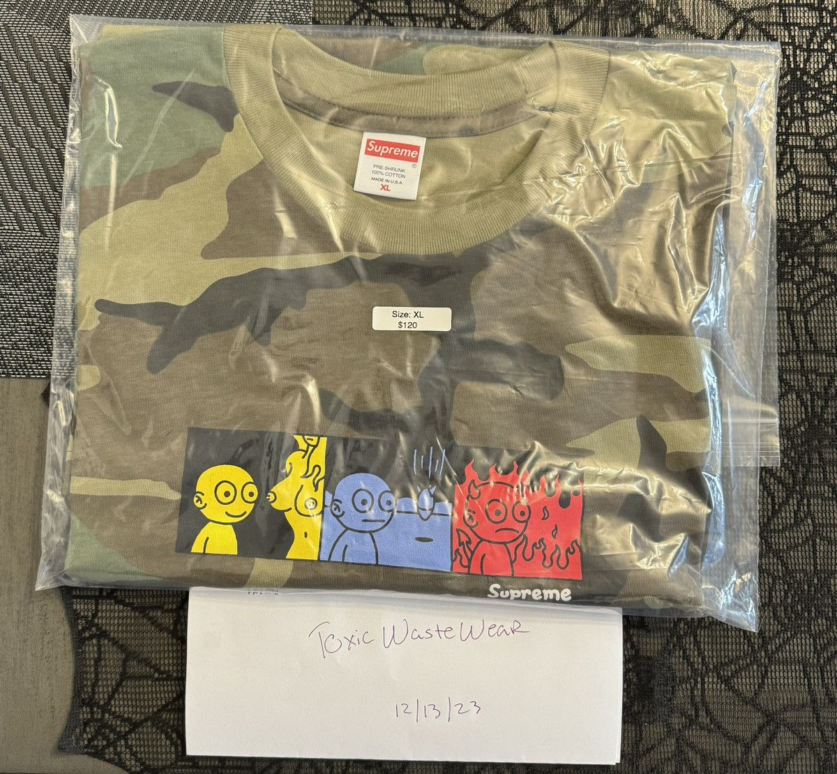 Supreme woodland camo life tee XL new