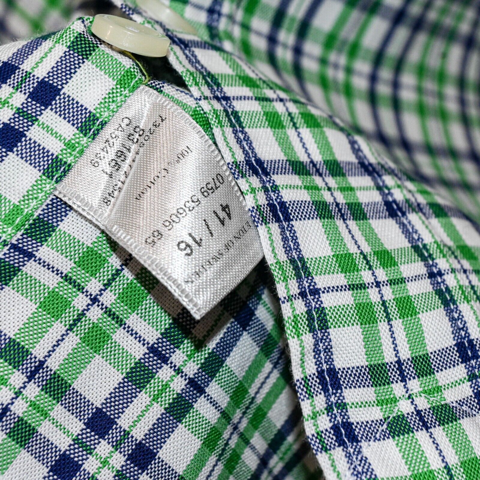 Eton ETON Slim fit Button up Shirt in Green Blue plaid check Size US L / EU 52-54 / 3 - 4 Thumbnail