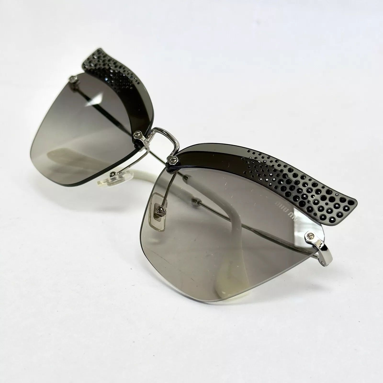 Miu Miu MIU MIU 56T NOIR MU56TS Silver Mirrored Black Sunglasses Size ONE SIZE - 3 Thumbnail