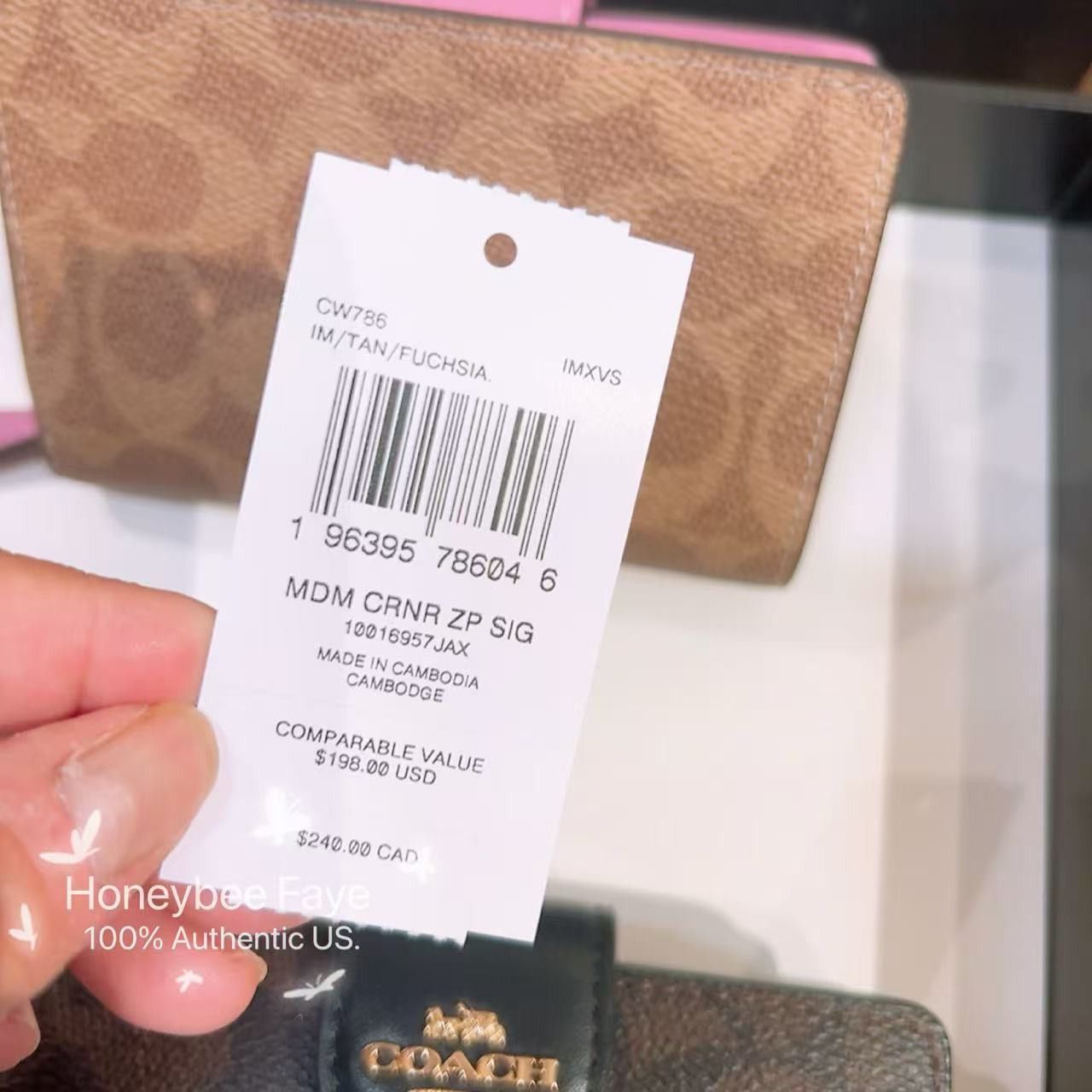 Coach Medium Corner Zip Wallet In Signature Canvas CW786 Size ONE SIZE - 4 Thumbnail
