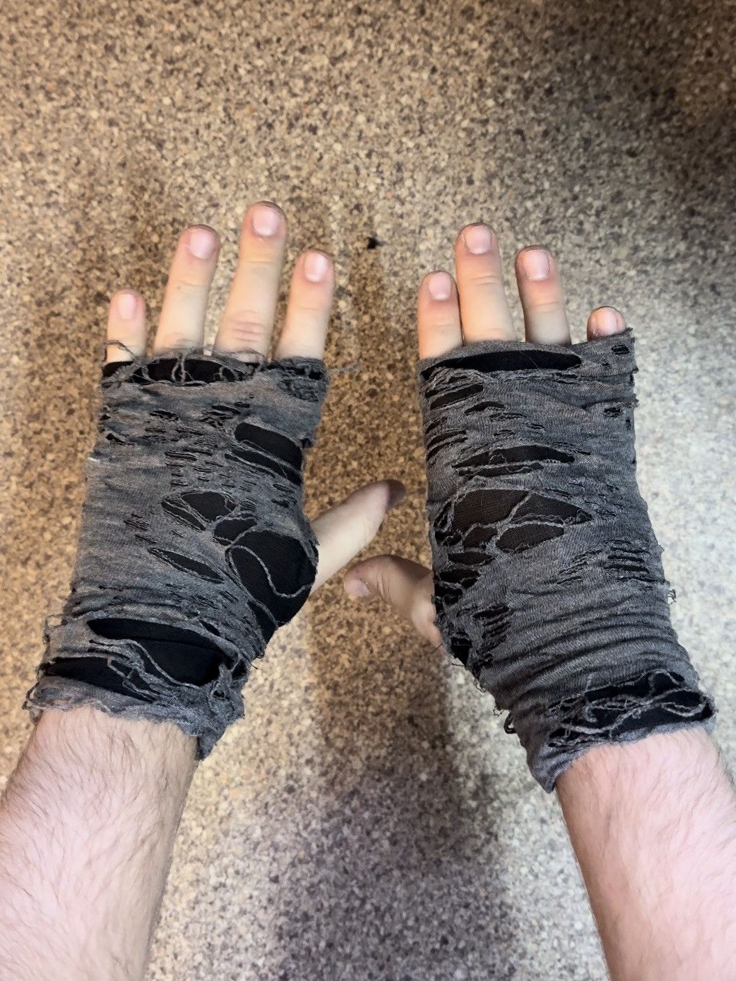 Distressed Mittens Fingerless Gloves Alice Auaa Style