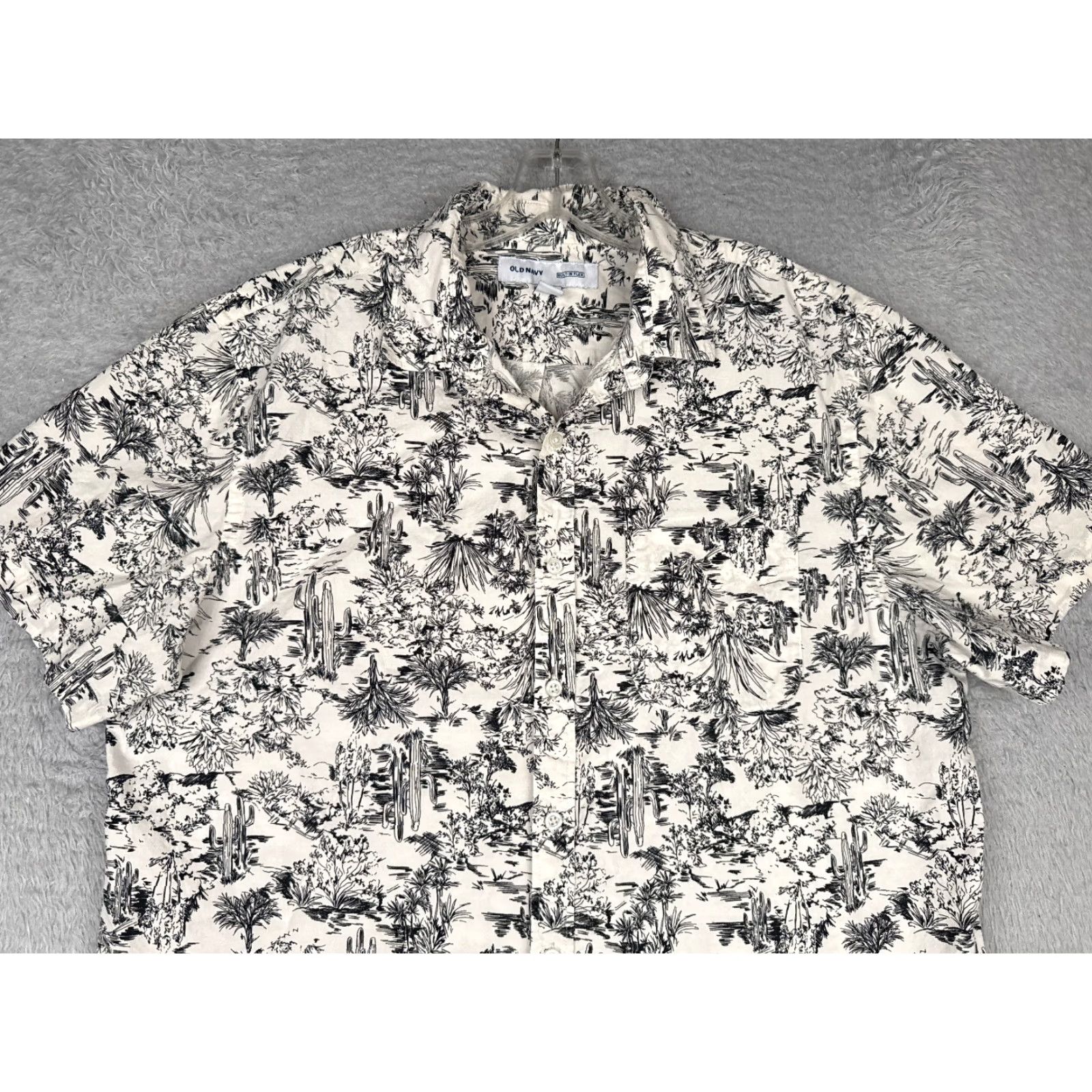 Old Navy Old Navy Shirt Men's XL White Palm Desert Button Cotton Blend Hawaiian Size US XL / EU 56 / 4 - 4 Thumbnail