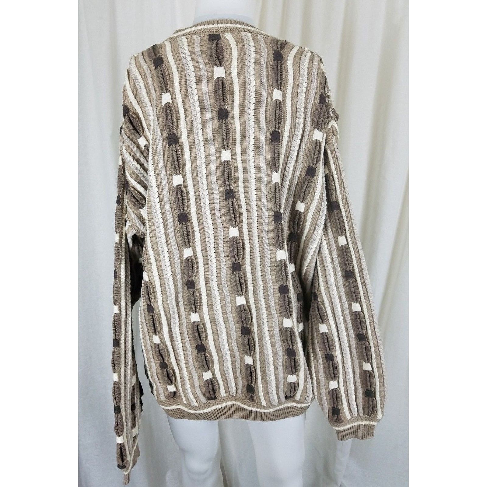 Vintage Vtg 90s Megalos 2X Knit Sweater Crazy Pattern Hip Hop Biggie Size US XXL / EU 58 / 5 - 5 Thumbnail