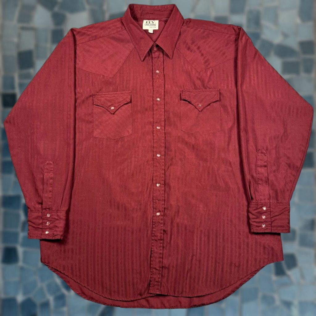 Vintage VINTAGE Ely Cattleman Pearl Snap Western Shirt Mens XXL Red Aztec Long Sleeve Shirt Size US XXL / EU 58 / 5 - 1 Thumbnail