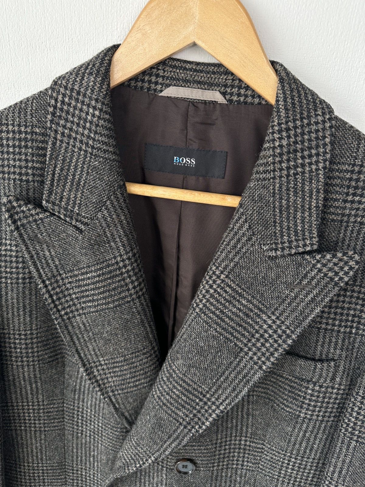 Hugo Boss HUGO BOSS Plaid Check Double Breasted Wool Coat Men’s US 42R Size US L / EU 52-54 / 3 - 7 Thumbnail