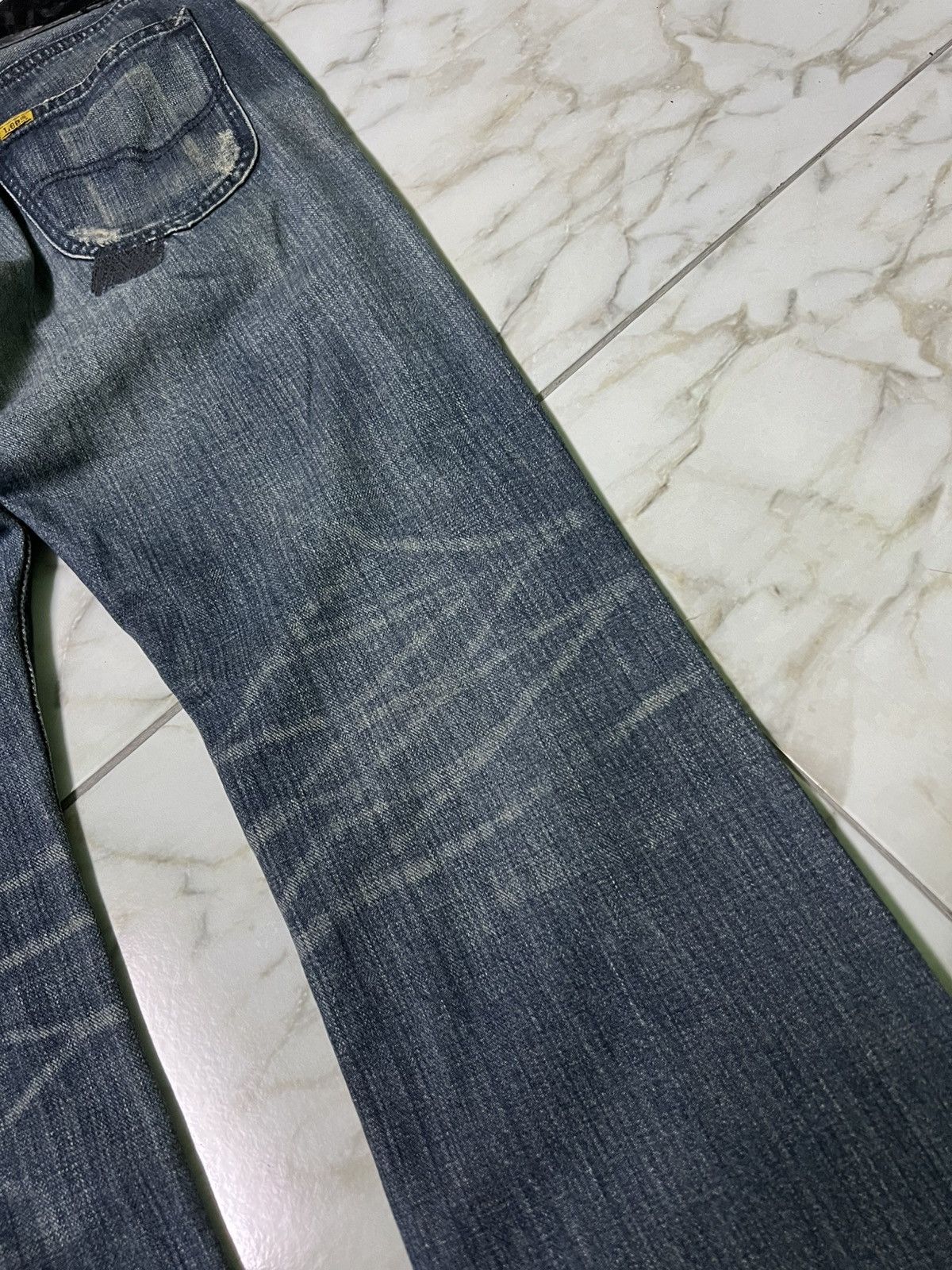 If Six Was Nine × Lee 💥FLARE💥VINTAGE LEE RIDER WASHED DISTRESS JEAN JAPAN Size US 33 - 16 Thumbnail