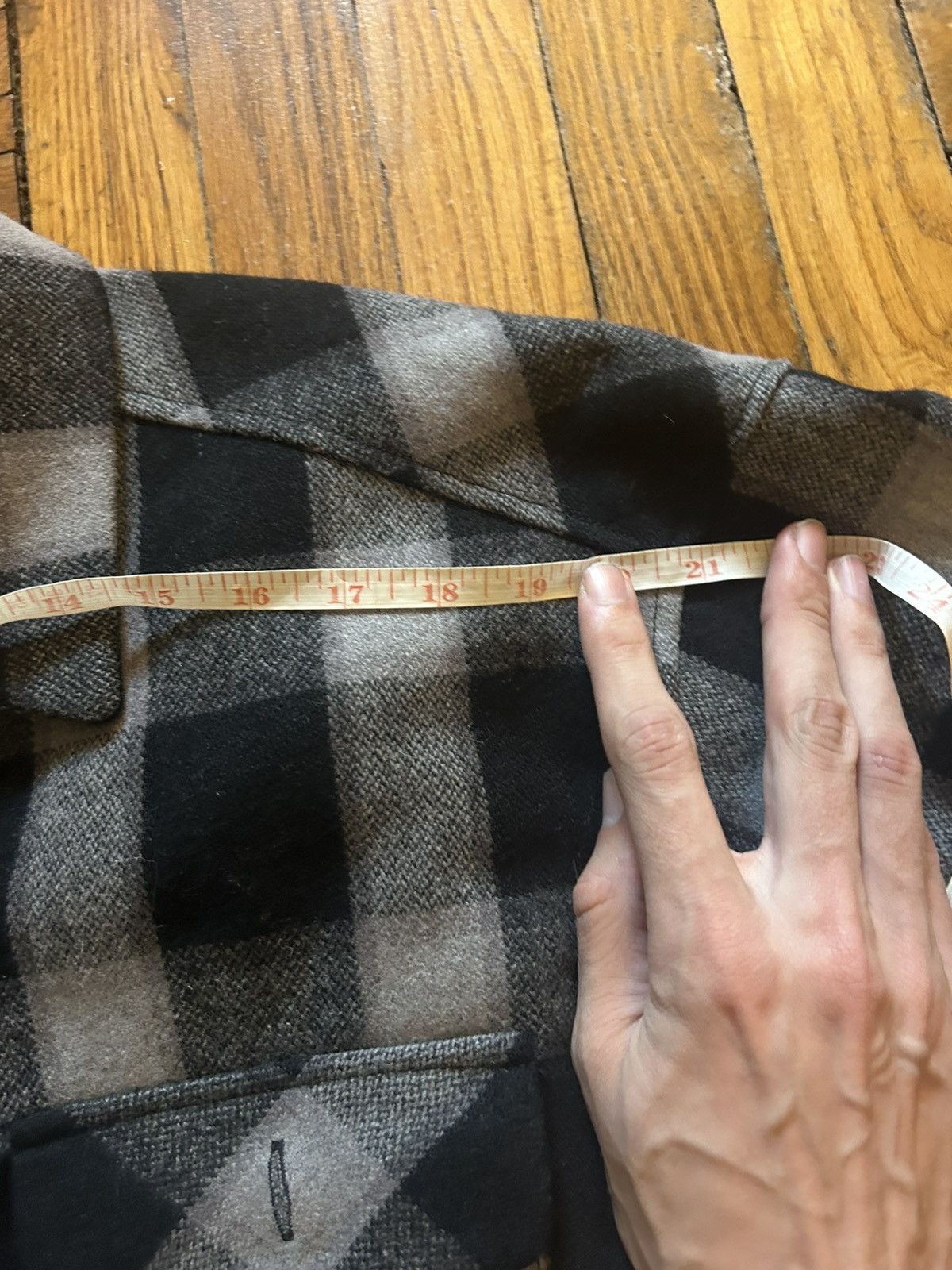 Neighborhood Buffalo Check Quilted Shirt Jacket M Gray 22AW