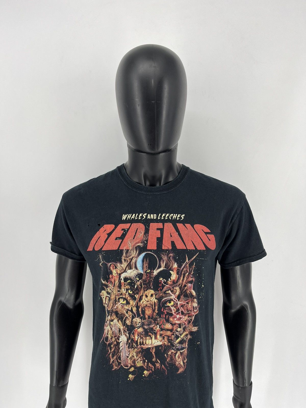 Band Tees × Vintage Vintage Y2K RED FANG CREEPY FACE ABSTRACT ANGRY HORROR BONES Size US M / EU 48-50 / 2 - 5 Thumbnail