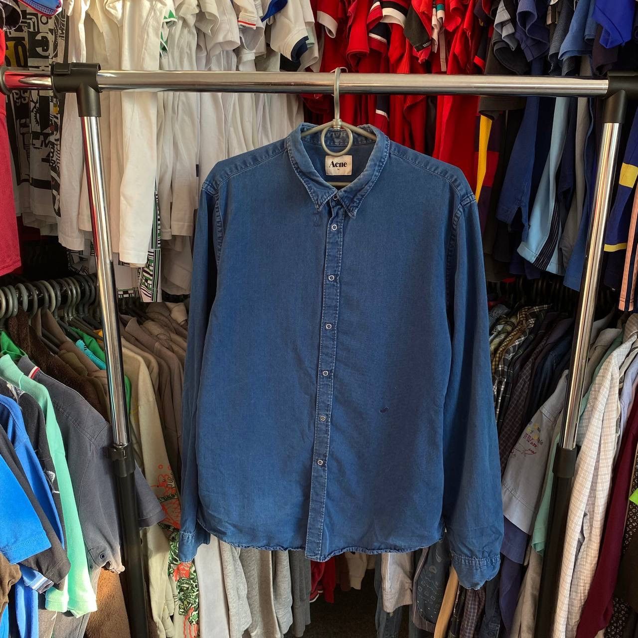 Acne Studios Luxury Acne Studios small logo denim designer shirt Size US M / EU 48-50 / 2 - 1 Thumbnail