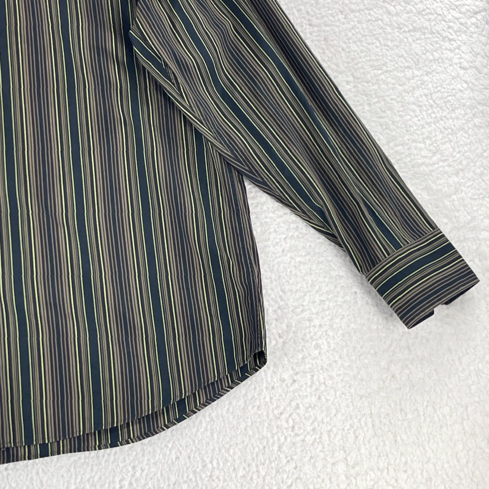 Hugo Boss **Hugo Boss Mens XL Brown Striped Long Sleeve Button-Up Dress Shirt** User: **Hugo Boss Mens Size XL Brown Striped Long Sleeve Button-Up Dress Shirt** Size 46R - 3 Thumbnail