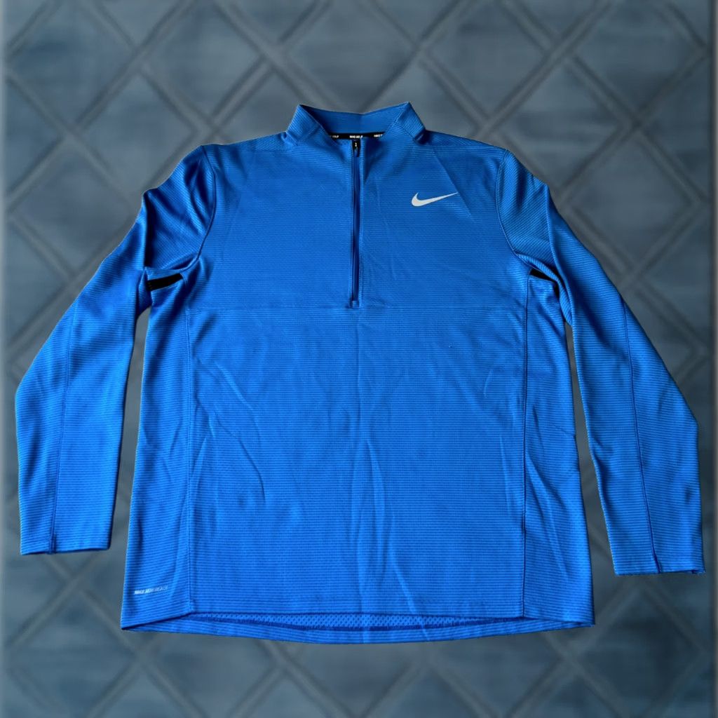 Nike Nike Aeroreact Sweater Mens XL Blue Golf Pullover 1/2 Zip Nylon Sweatshirt Weight Knit Mock Neck Regular Size US XL / EU 56 / 4 - 1 Thumbnail