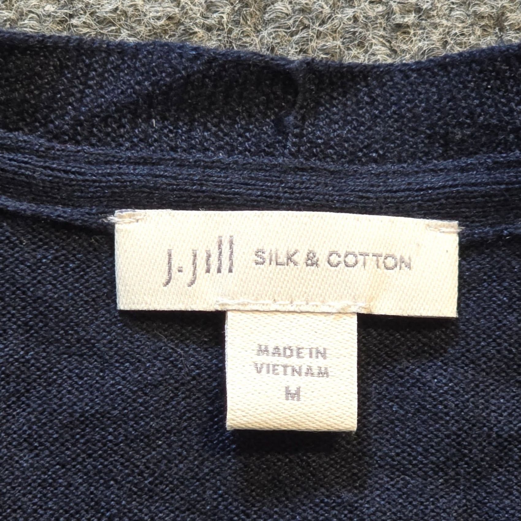 J. Jill J. Jill Sweater Top Womens M Blue Silk Blend Long Sleeve V-Neck Casual Office Suitable Basic Knit Pullover Size M / US 6-8 / IT 42-44 - 3 Thumbnail