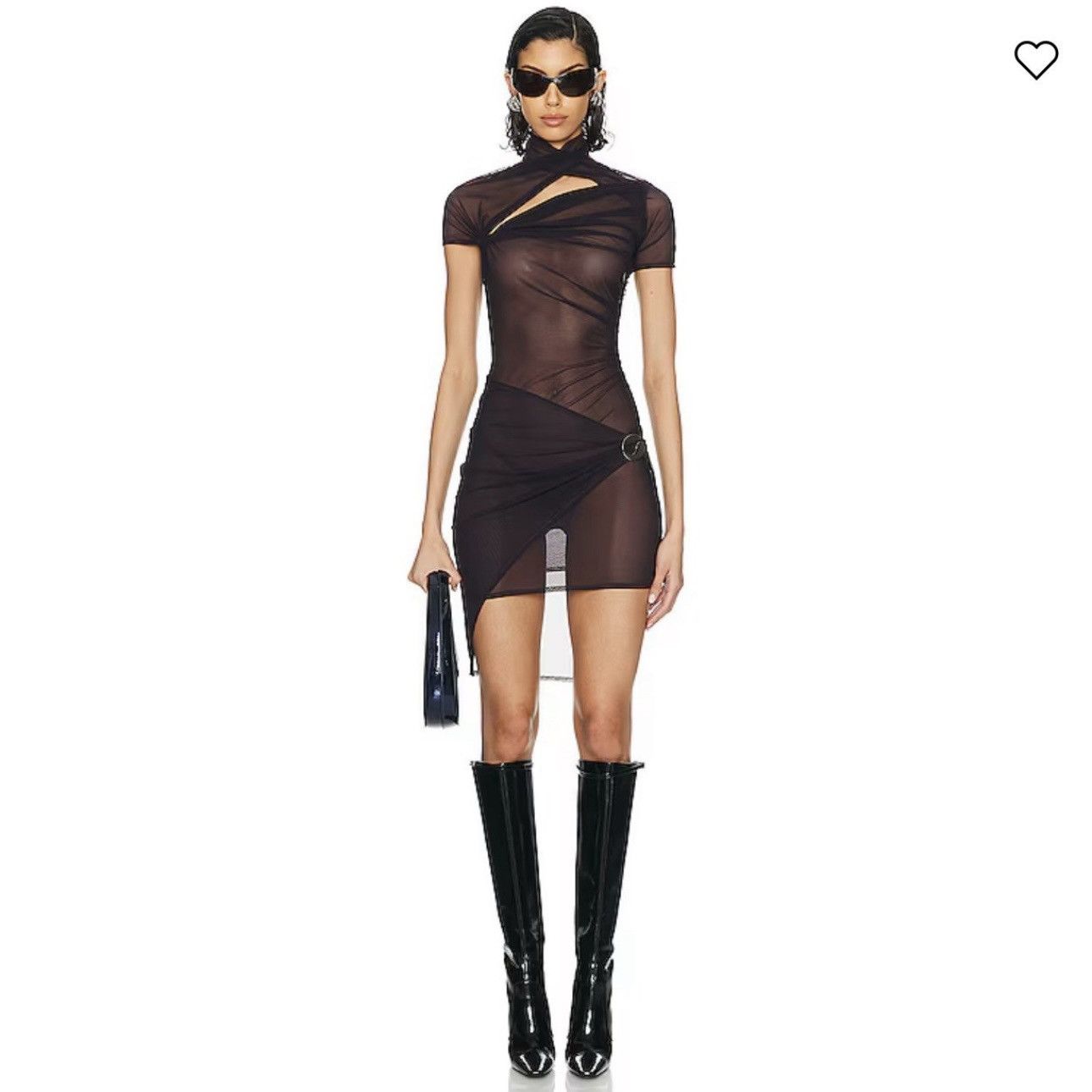 Coperni COPERNI - Asymmetric Draped Mesh Dress Size M / US 6-8 / IT 42-44 - 1 Thumbnail