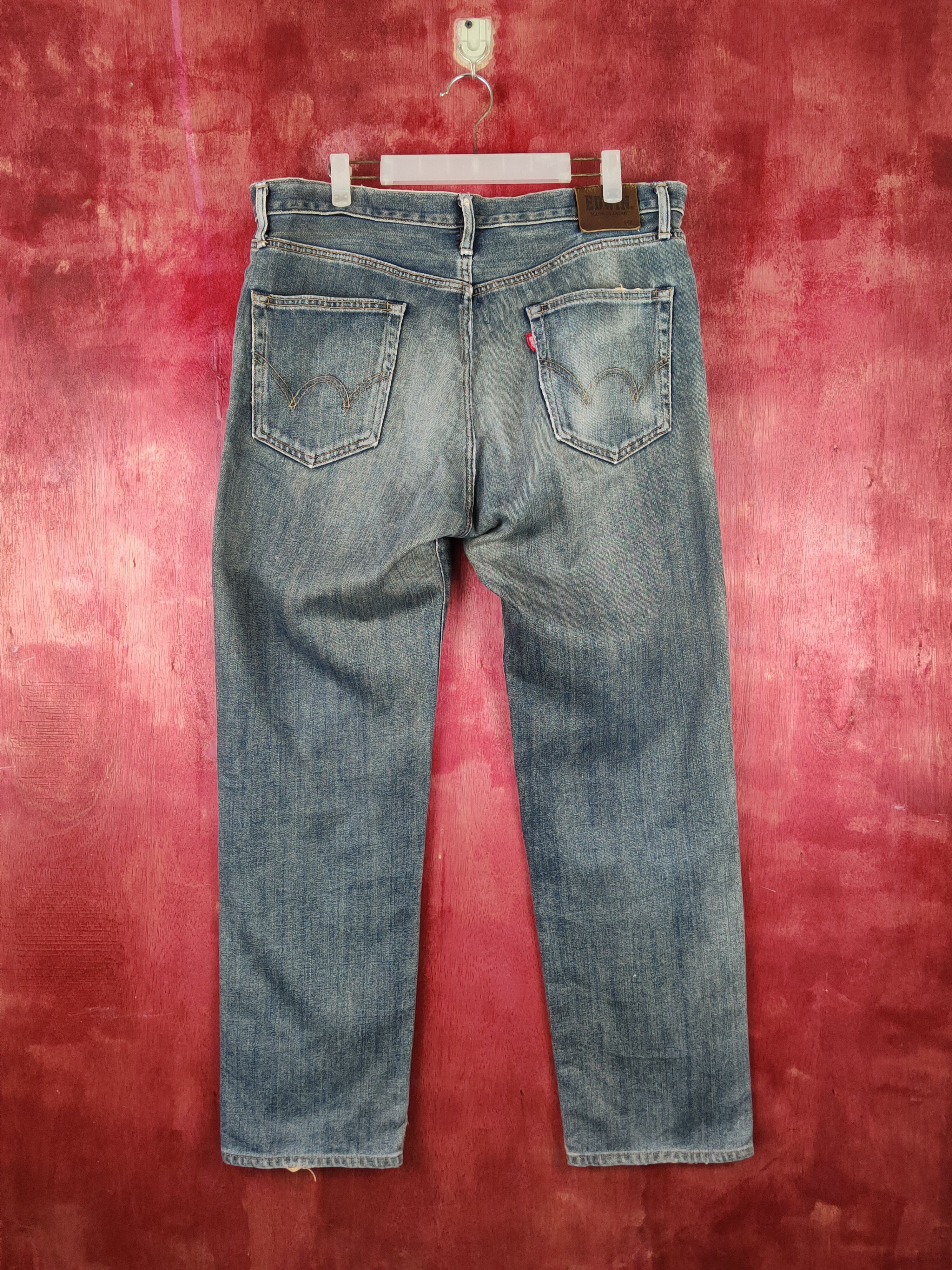 Edwin Edwin Dark Blue Faded distressed jeans Denim #S1608 Size US 35 - 9 Thumbnail