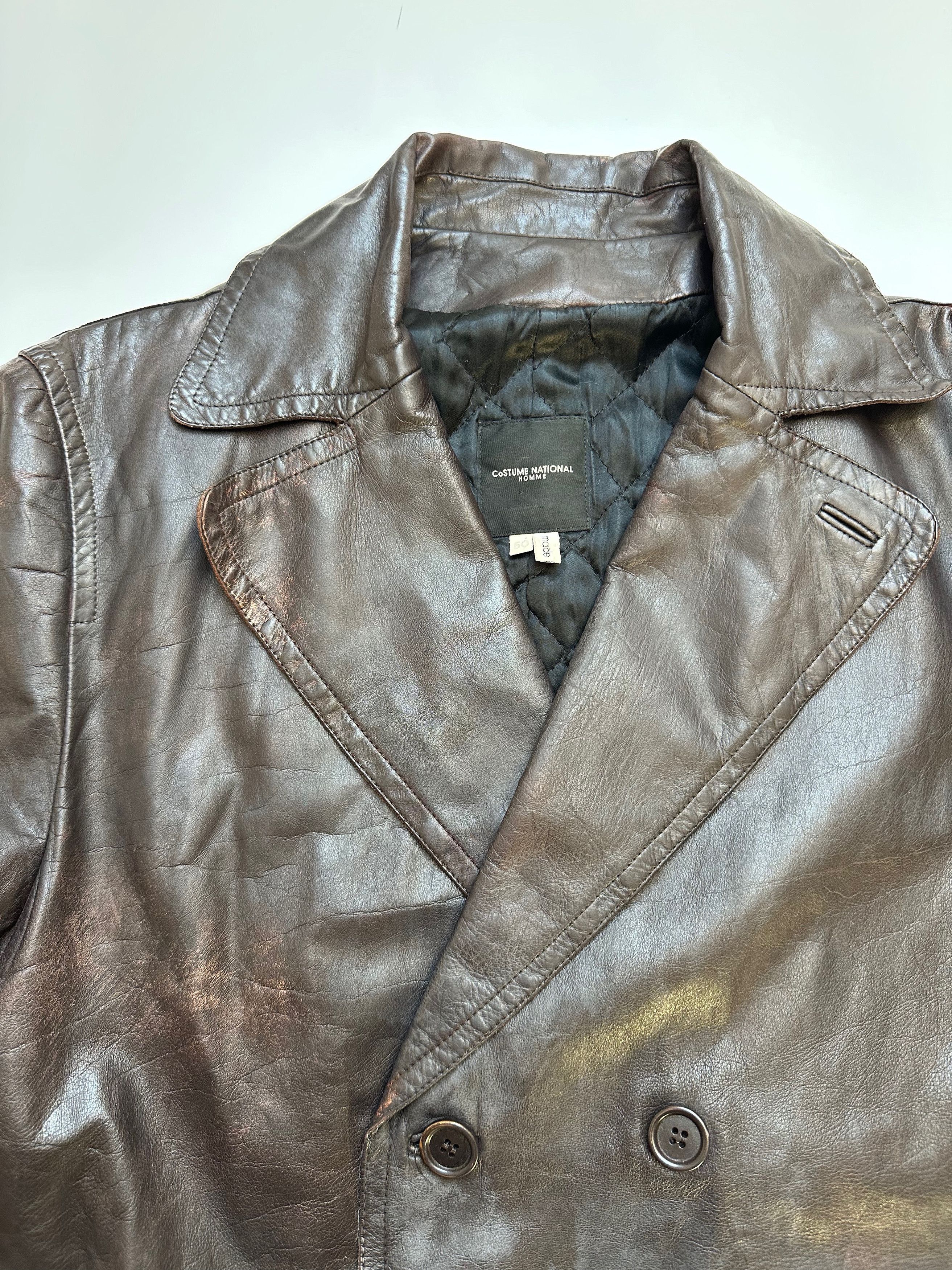 Costume National Costume National Brown Leather Coat jacket avant garde Size US M / EU 48-50 / 2 - 8 Thumbnail