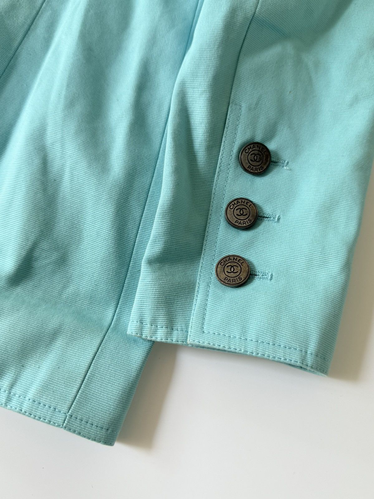 Chanel Chanel Boutique Vintage Tirquoise Cotton Blazer Size XS / US 0-2 / IT 36-38 - 14 Thumbnail