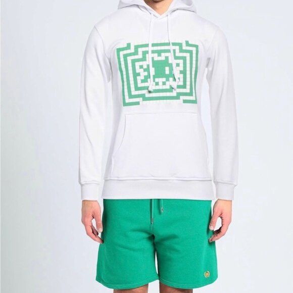 Comme des Garcons SHIRT White Hoodie with Space Invaders Green Graphic M Size US M / EU 48-50 / 2 - 2 Thumbnail