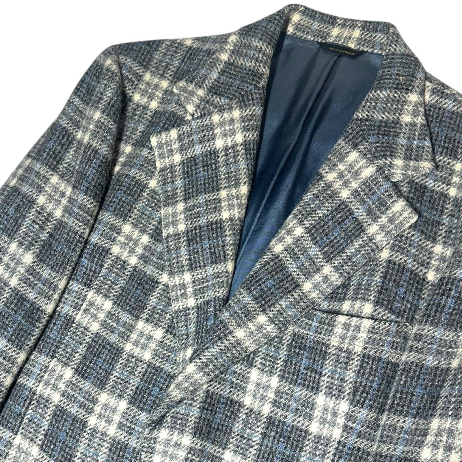 Harris Tweed Harris Tweed Mens 42R Plaid Blazer Jacket Blue Gray Size 42R - 5 Thumbnail