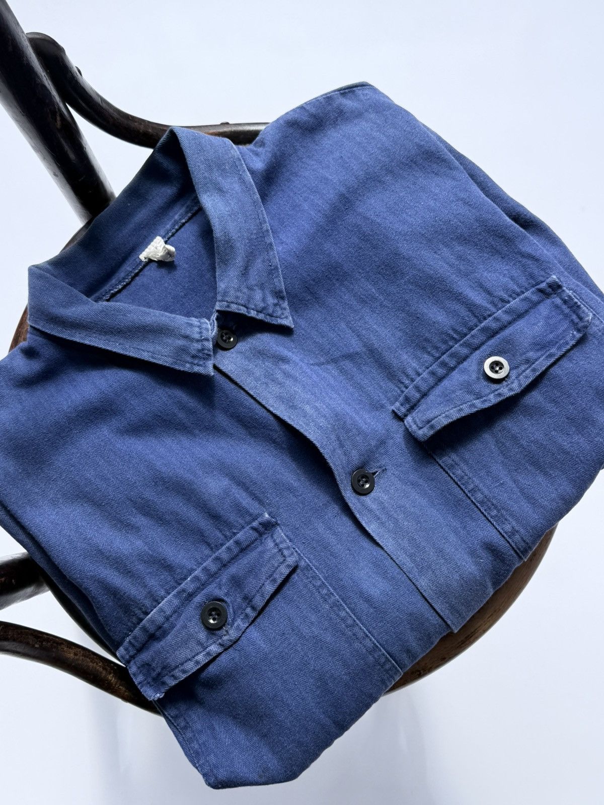 Vetra Vintage 70s French Work Faded Sanfor Chore Jacket Size US L / EU 52-54 / 3 - 3 Thumbnail