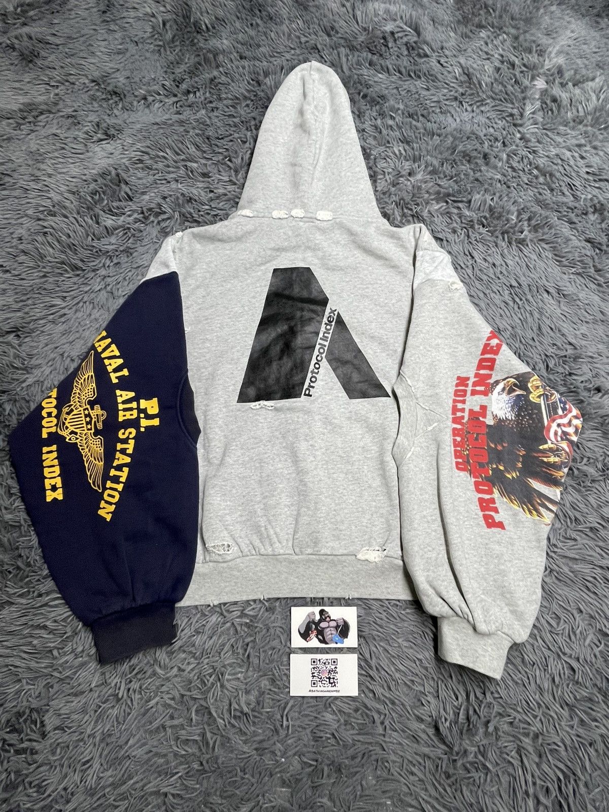PROJECT G/R Protocol Index Reconstructed Zip Hoodie Melange Grey Size US S / EU 44-46 / 1 - 3 Thumbnail