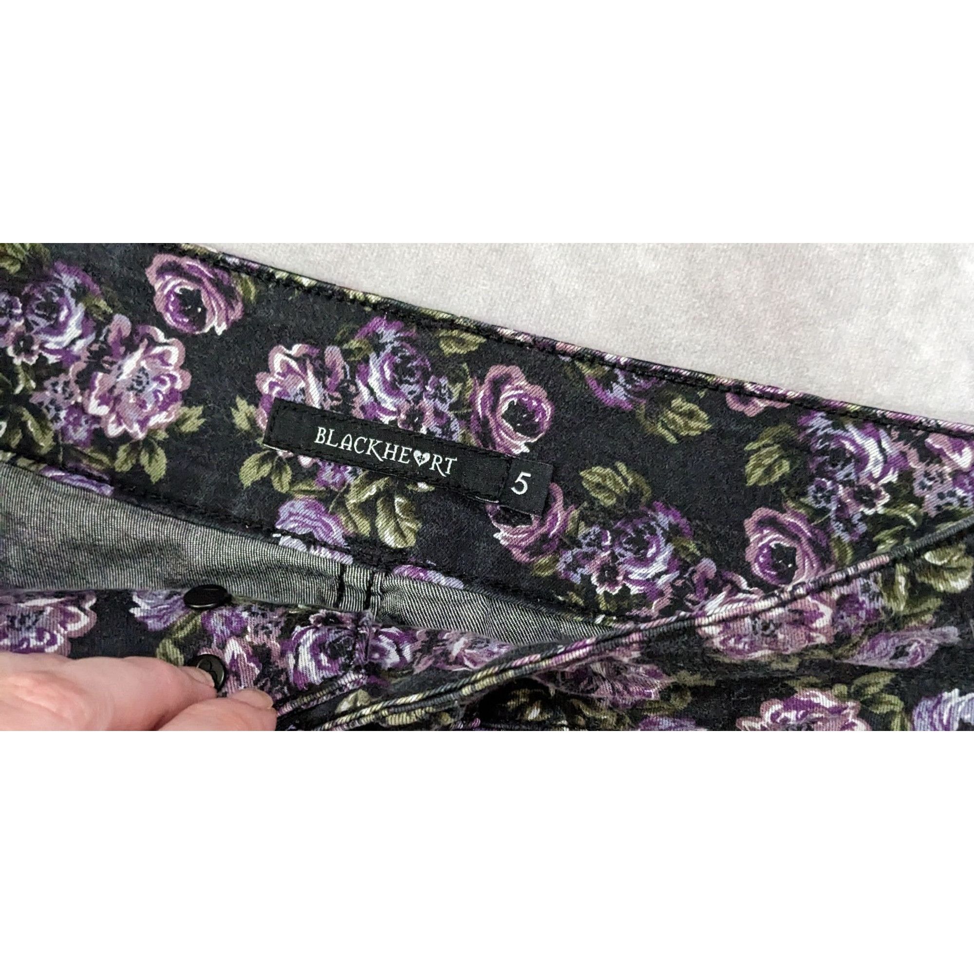 Other Vintage Rose Print Super Skinny Jeans by Blackheart Size 30" / US 8 / IT 44 - 5 Thumbnail