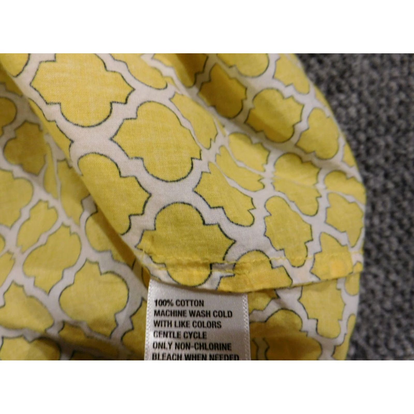 Vintage Crown & Ivy Womens Button-Up Blouse PXL Petites Yellow Floral Knit 100% Cotton Button Front Long Sleeve Collared Casual Regular Mens/Womens Size XL / US 12-14 / IT 48-50 - 7 Thumbnail
