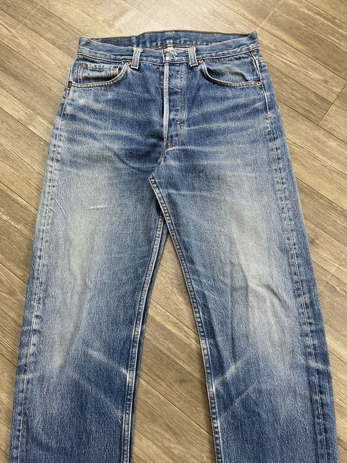 Levi's Vintage Clothing 🇺🇸1990s Vintage Levis 501 31x33 Straight Leg Blue Jeans Size US 29 - 2 Thumbnail