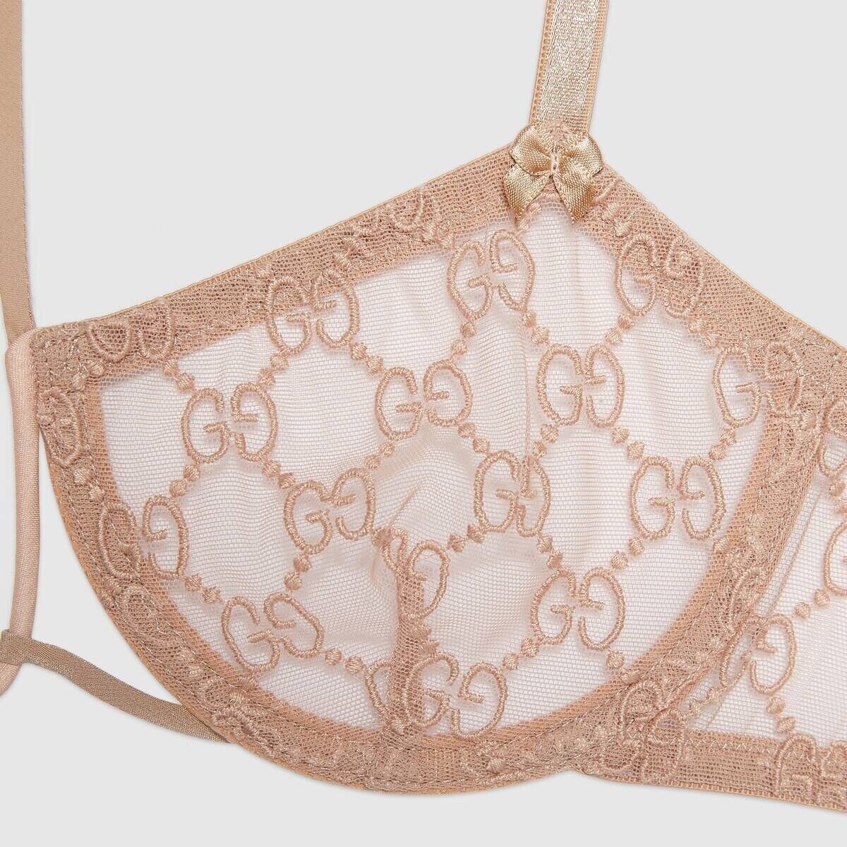 Gucci NWT GUCCI LINGERIE SET PINK GG TULLE LACE BOWS NECK AROUND H Size M / US 6-8 / IT 42-44 - 3 Thumbnail