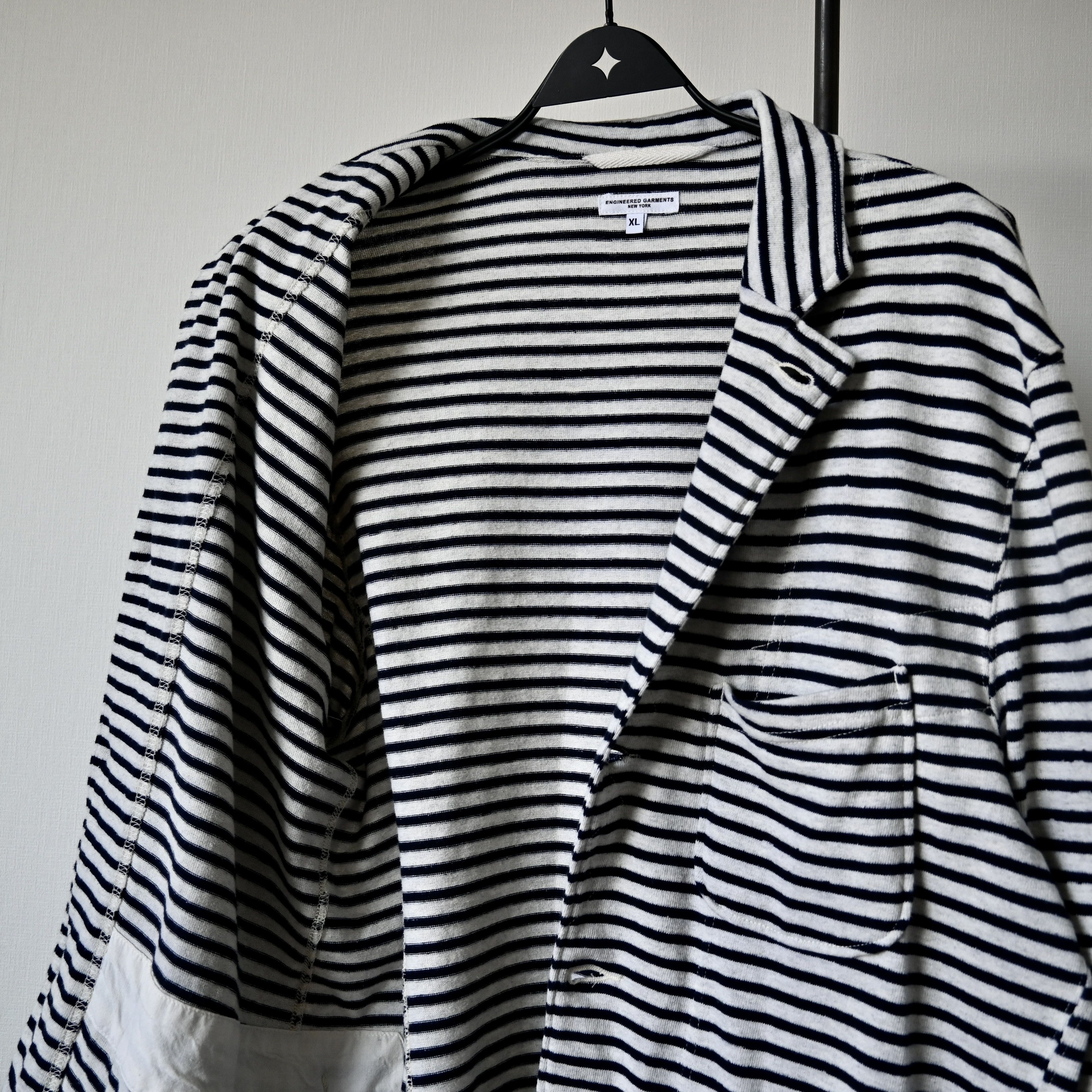 Engineered Garments Engineered Garments "Knit Jacket" striped jersey blazer, XL Size US XL / EU 56 / 4 - 9 Thumbnail